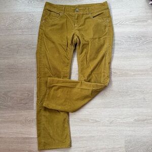 Athleta Frontier Corduroy Jeans, Old Gold, Size 14 Tall Pants